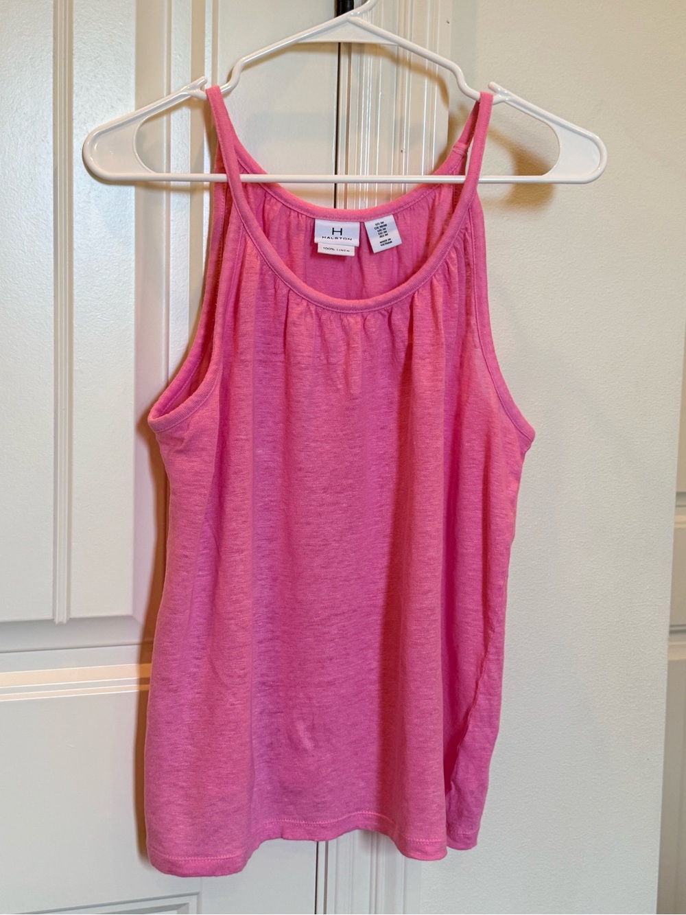 H by Halston 100% Linen Scoop Tank